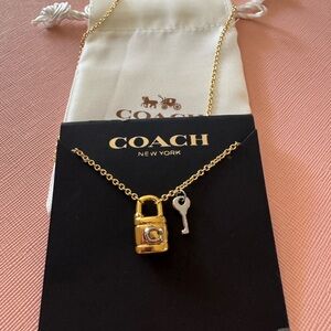 Coach Gold and Silver Padlock Necklace